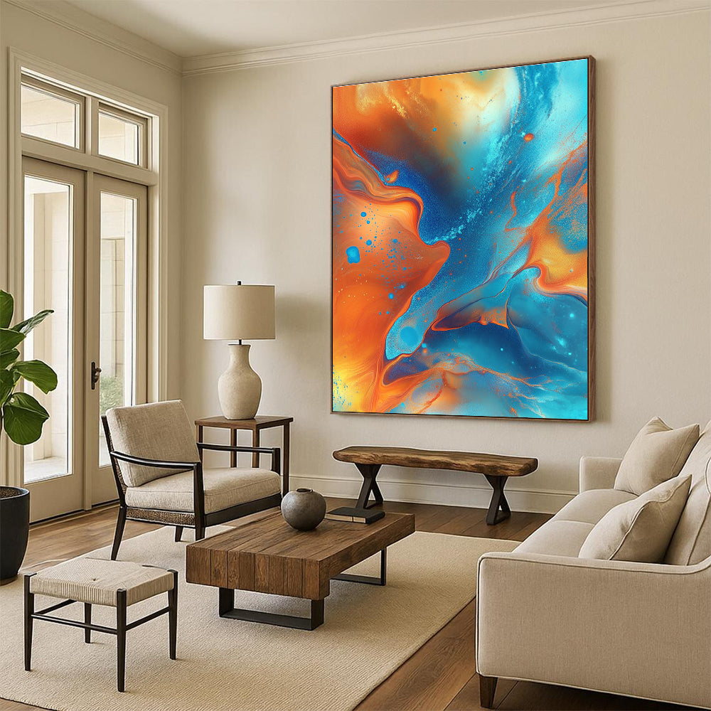 Colorful Fluid Abstract Painting with Swirling Patterns GER416