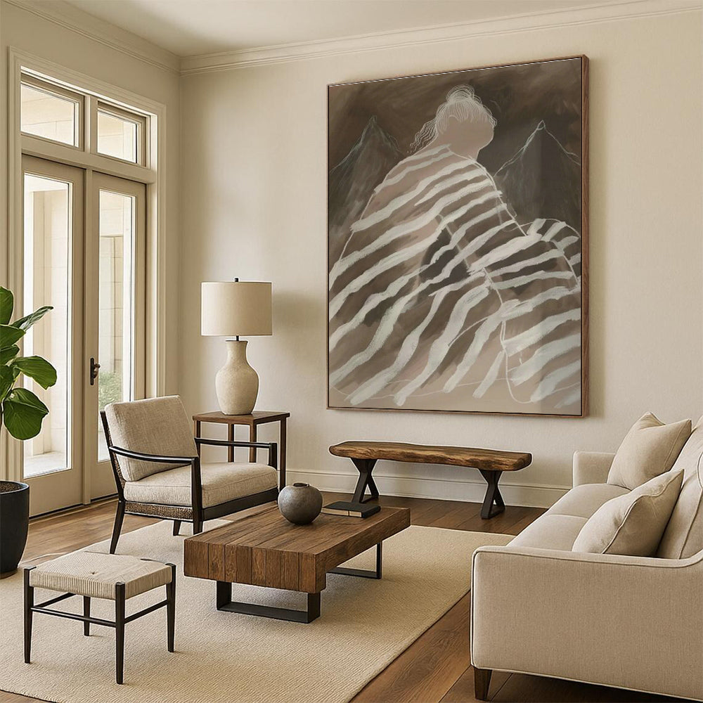 Grand - Sized Hand - Painted Abstract Murals for Cottage Living Room Fireplaces & Bedroom Fire Screens DLZ0685