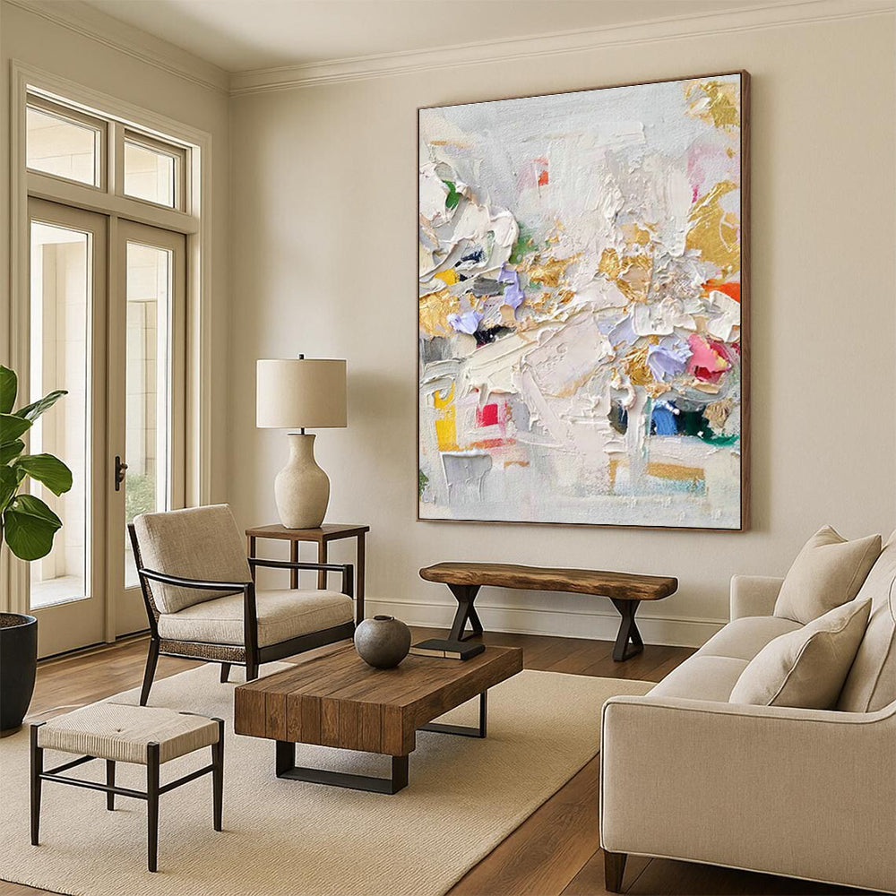 Original Hand-Painted Abstract Canvas for Living Room and Cottage Entryway DLZ1600