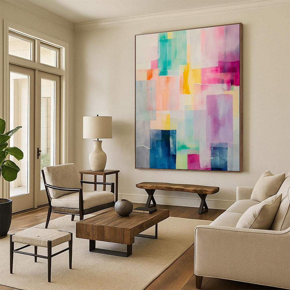 Colossal Custom-Fit Hand Painted Abstract Art for Bedroom & Entryway DLZ2086