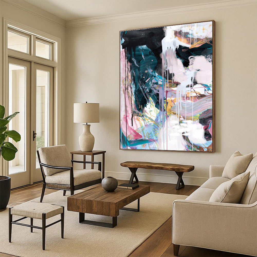 Colorful Dripping Abstract with Vibrant Hues Painting ADGE191
