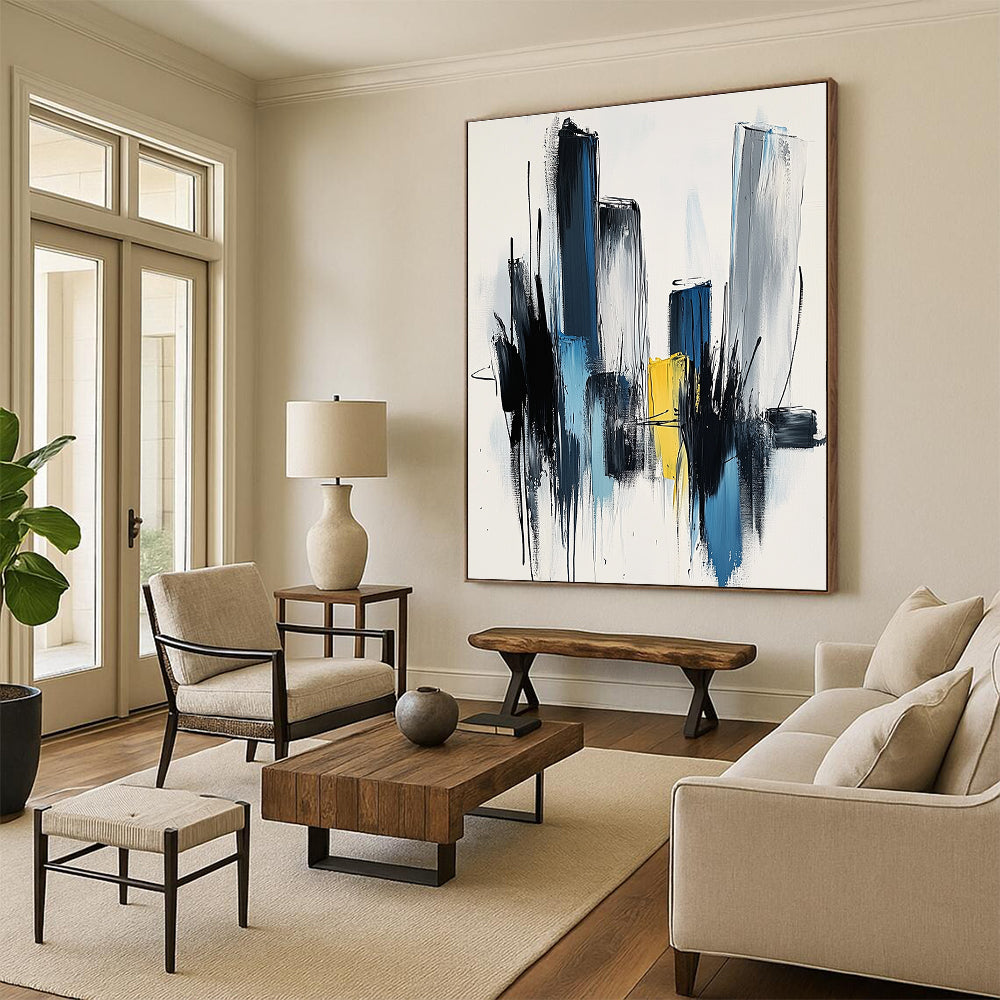 Cityscape Abstract Painting with Vibrant Colors GER444
