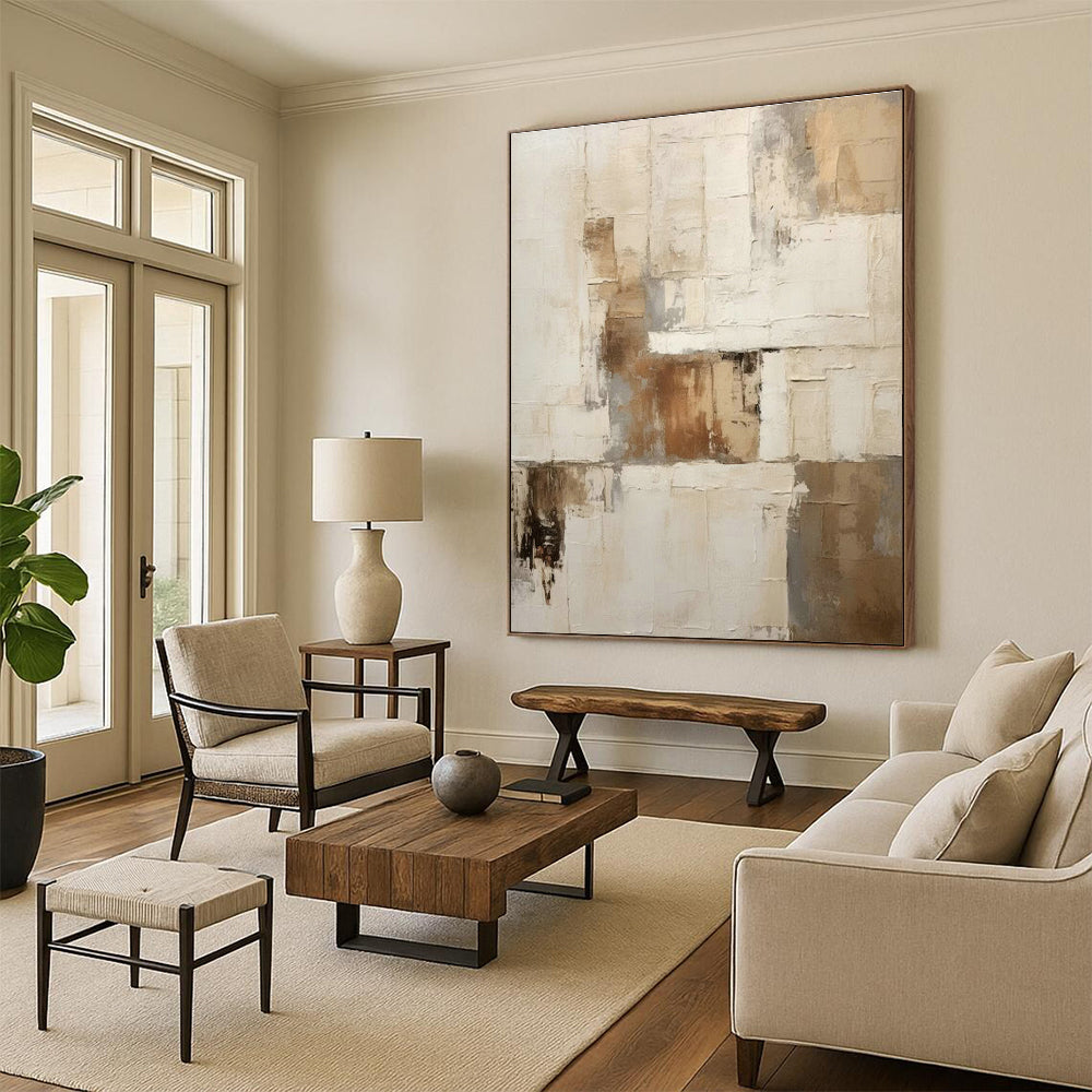 Hand - Painted Oversized Abstract Gem for Living Room & Office DLZ1317