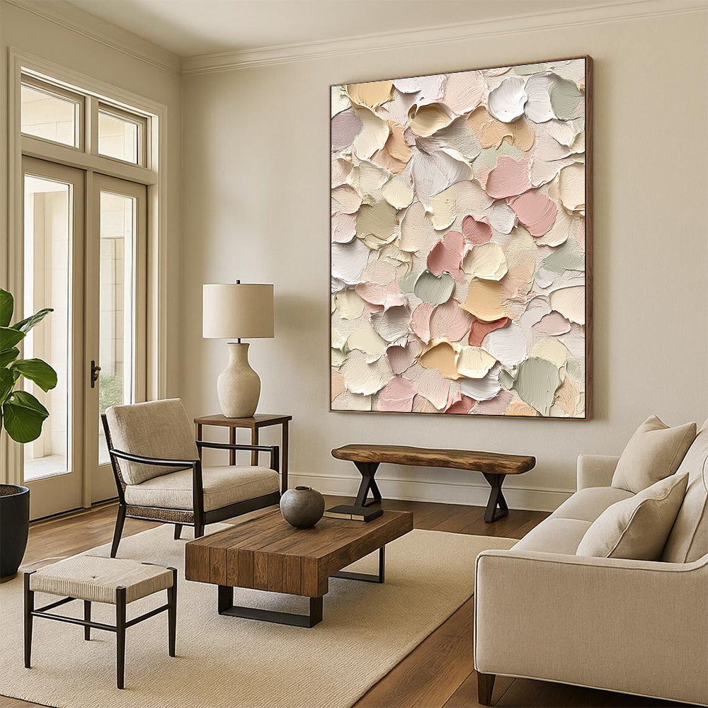 Pastel Colored Abstract Painting with Thick Brushstrokes GER054