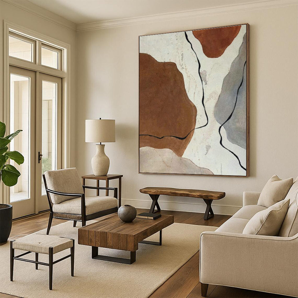 Stupendous - Scale Custom Hand - Painted Abstract Canvases for Cottage Living Room Bay Windows & Office Phone Booths DLZ0623