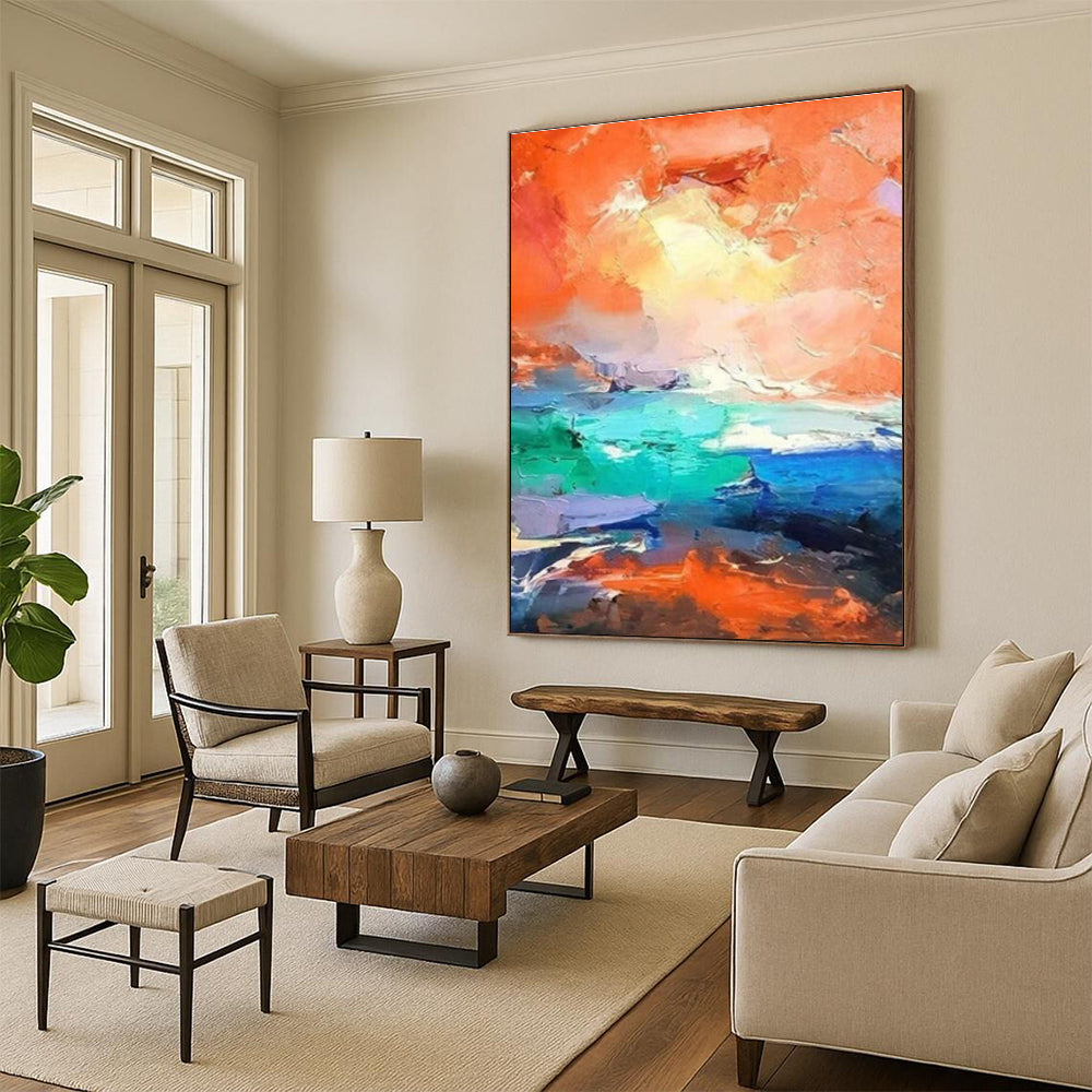 Abstract Hand - Painted Art for Entryway Grand Staircase Newel Post Caps & Office Boardroom Table Leg Ferrules DLZ0922