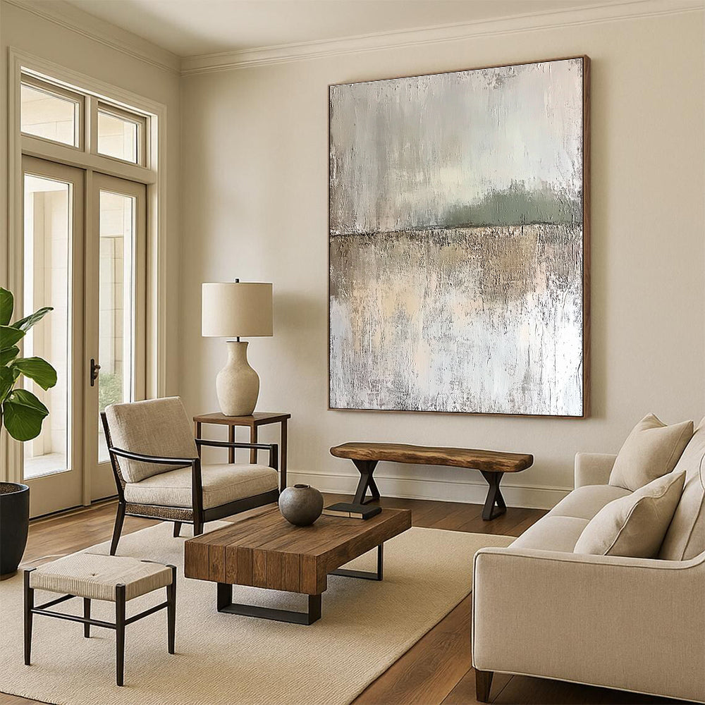 Textured Neutral Abstract Painting with Subtle Shades GER703