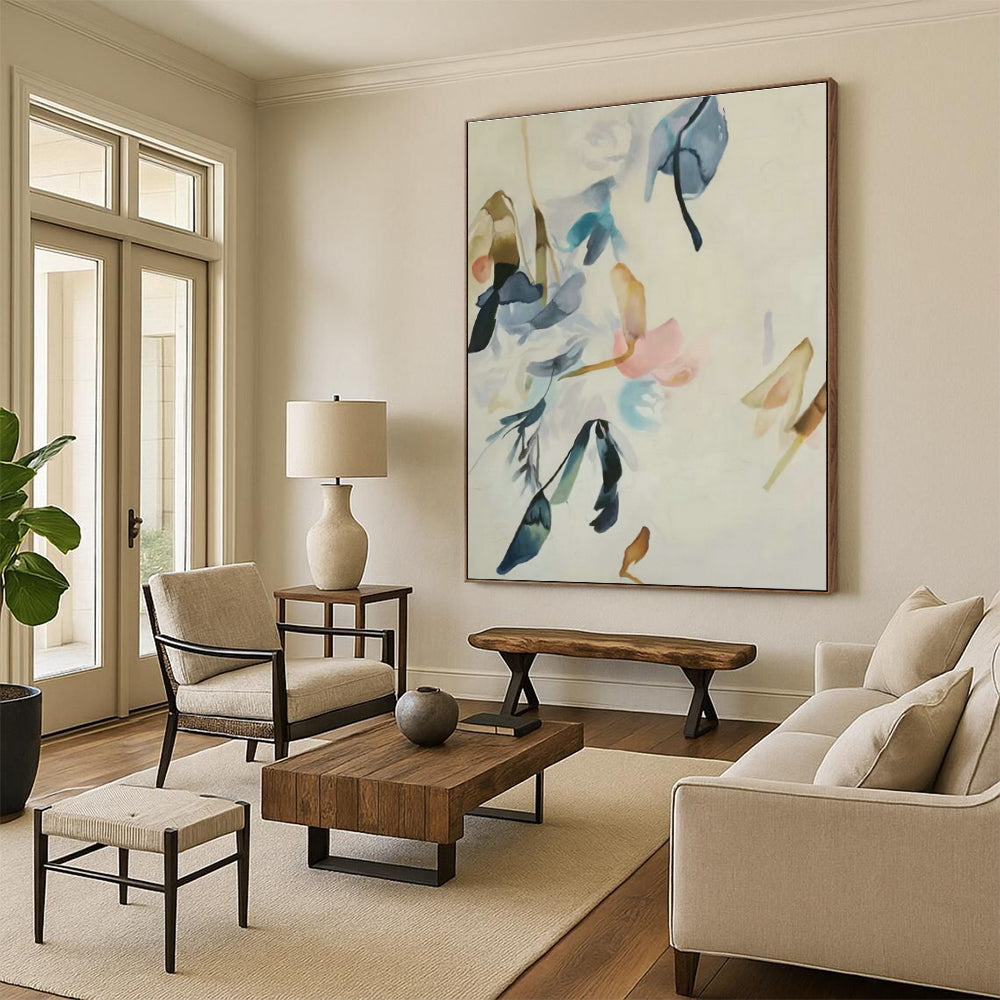 Oversized Hand - Painted Abstract Canvases for Dining Room and Office DLZ0751