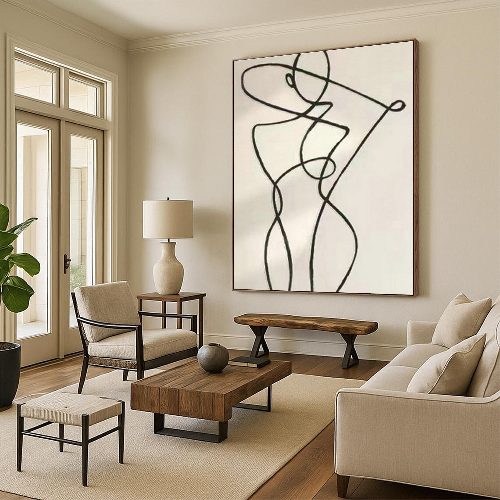 Big, Custom - Sized Handmade Abstract Painting for Bedroom & Living Room DLZ2056
