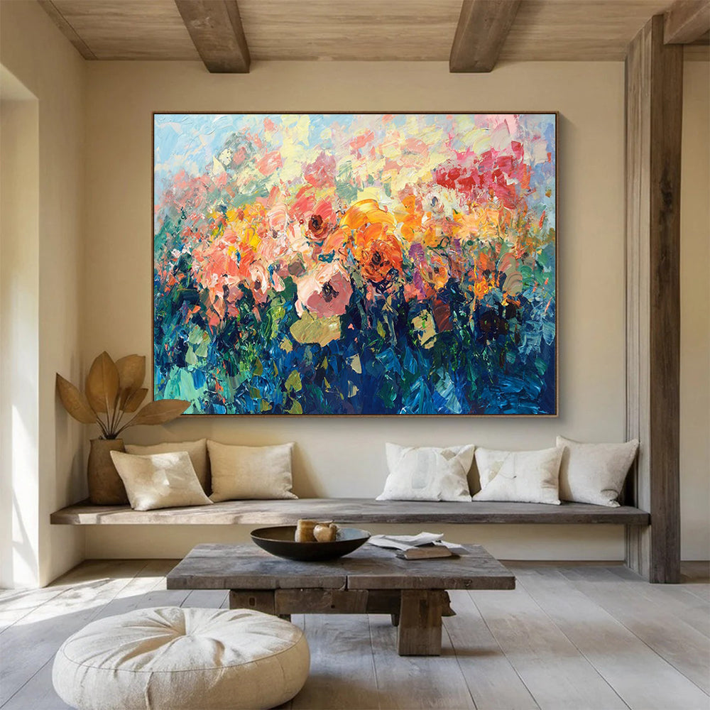 Vibrant Flower Field Abstract Painting THY431