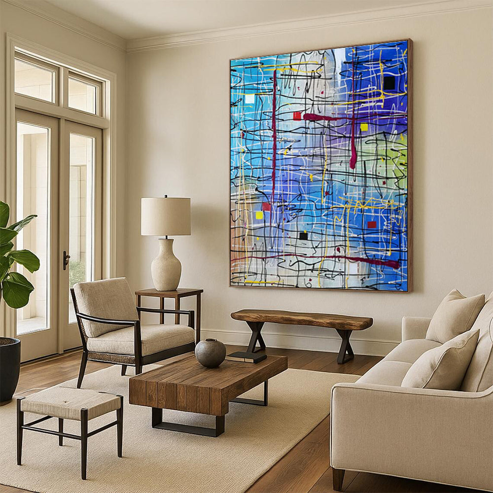 Hand-Painted Abstract Canvas for Dining Room & Entryway DLZ2283