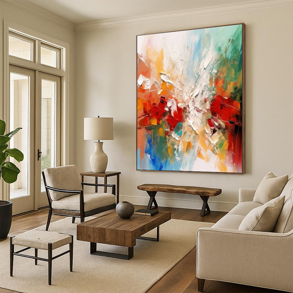 Colorful Explosion Abstract Painting with Bold Textures ADGE079