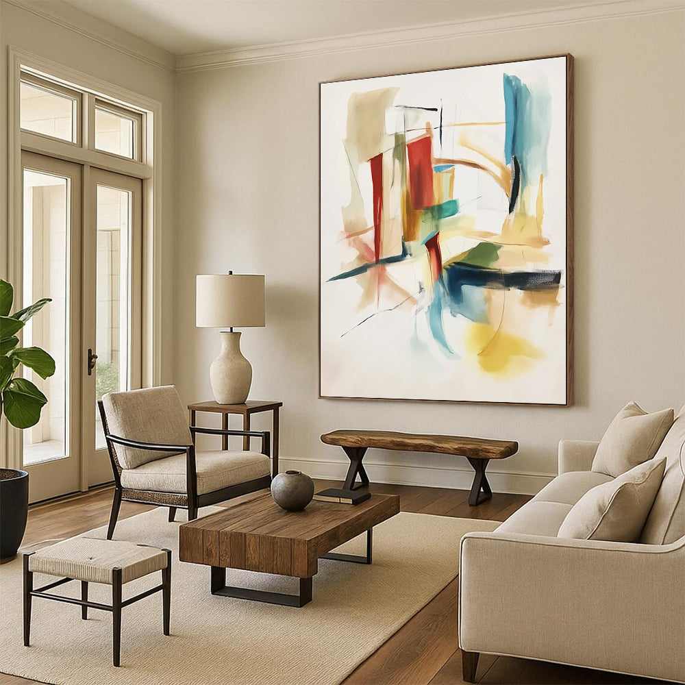 Colorful Abstract Painting with Geometric Forms GER575