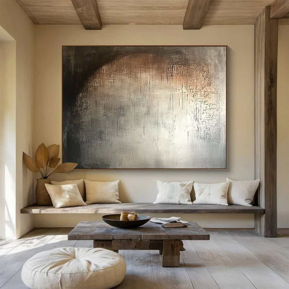 Grey and Brown Textured Abstract Painting DYP125