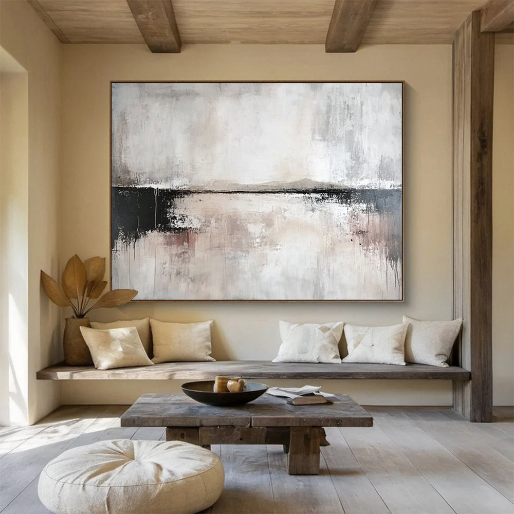 Monochromatic Abstract Landscape Painting with Gray Tones DYP540