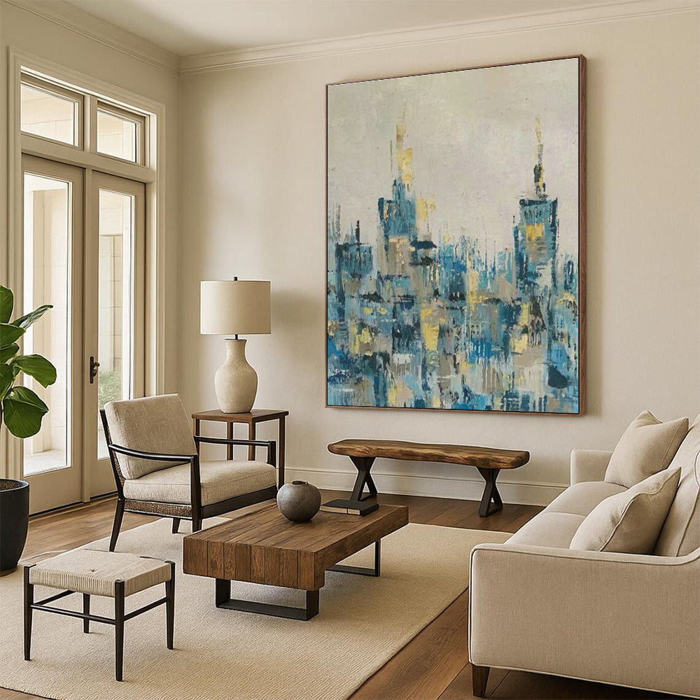 Large - Scale Abstract Hand - Painted Murals for Entryway and Dining Room DLZ0778