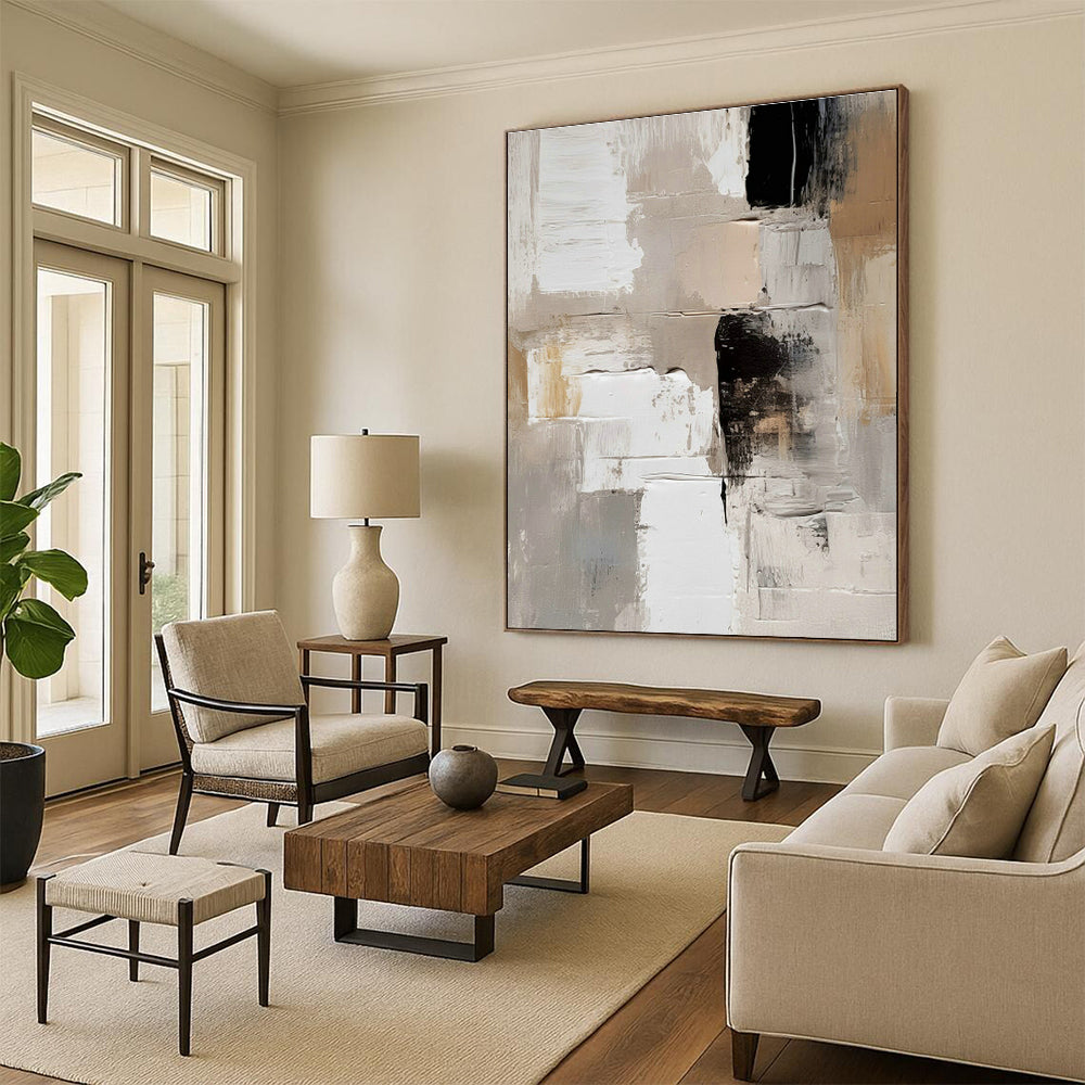 Hand - Painted Custom Abstracts for Cottage Dining Room Hutch Glass Panels & Hallway Wall Sconces DLZ0718