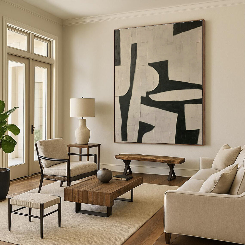 Oversized Custom Hand-Painted Abstract Canvas for Office Reception Wall and Entryway Umbrella Stand Niche DLZ1842