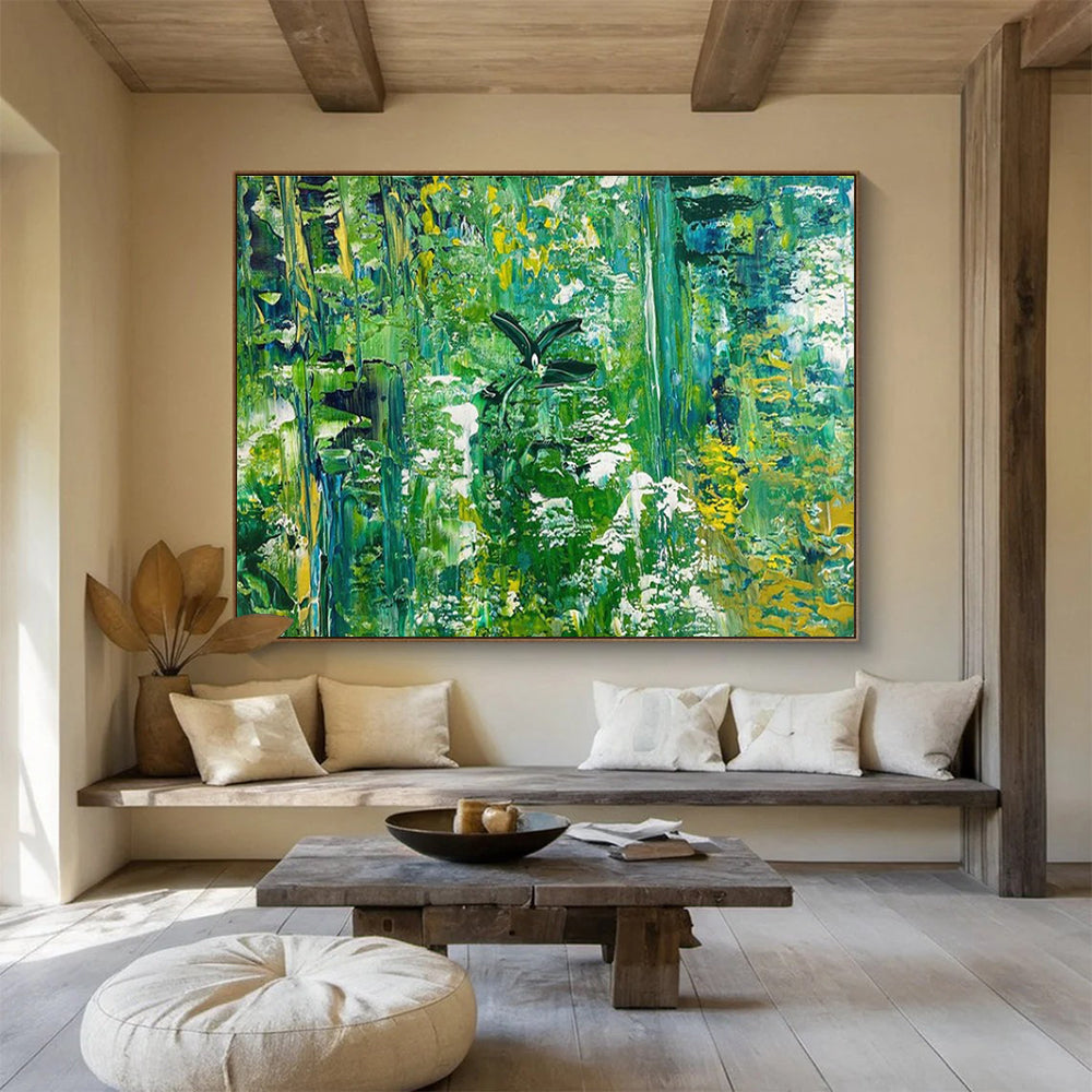Green Forest Abstract Painting with Lush - Natural Motifs THY362