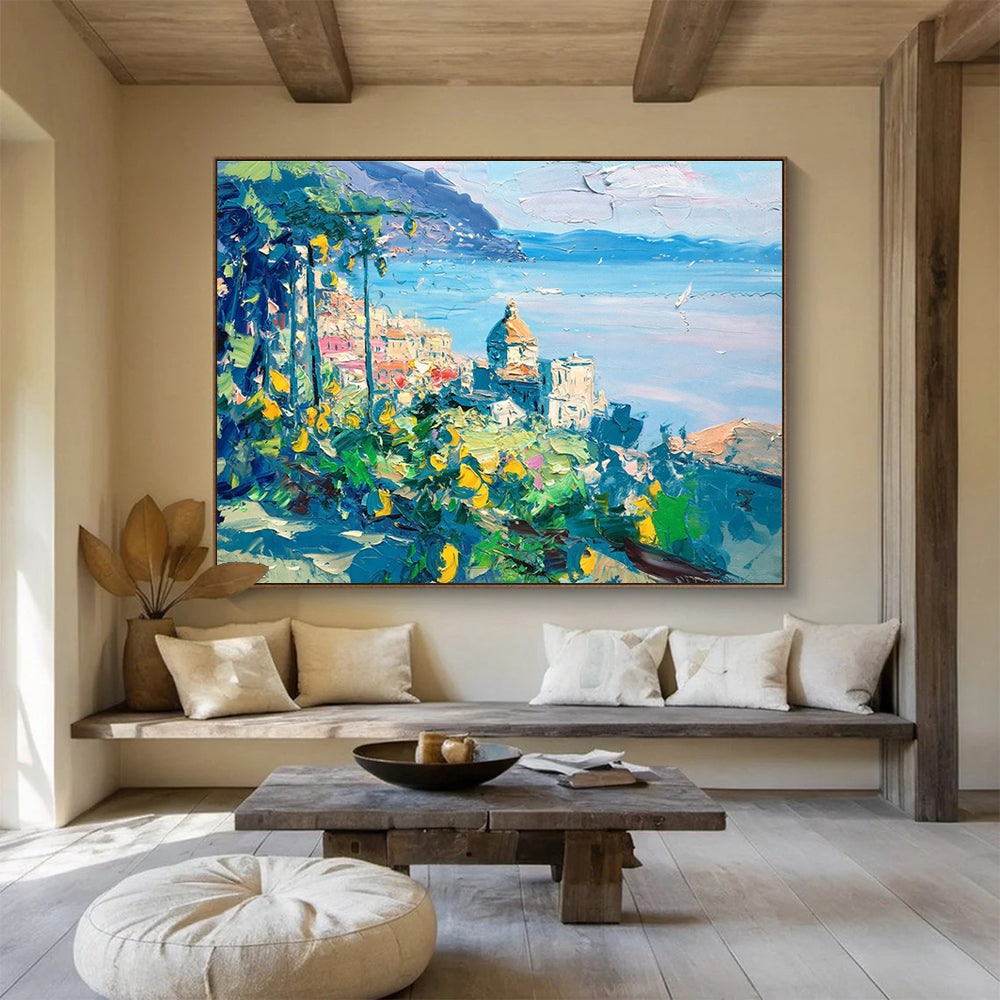 Amalfi Coast with Lemons Abstract Painting THY425