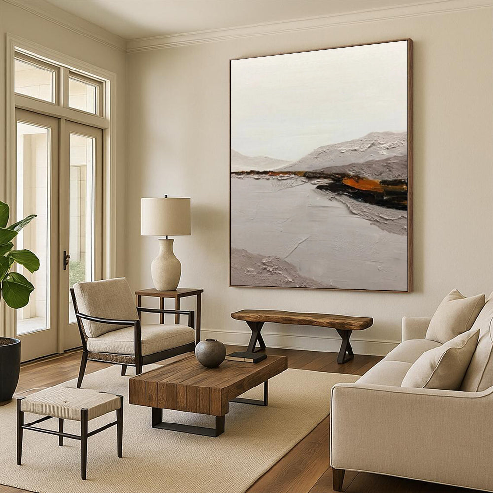 Minimalist Landscape Abstract Painting with Subtle Textures ADGE401