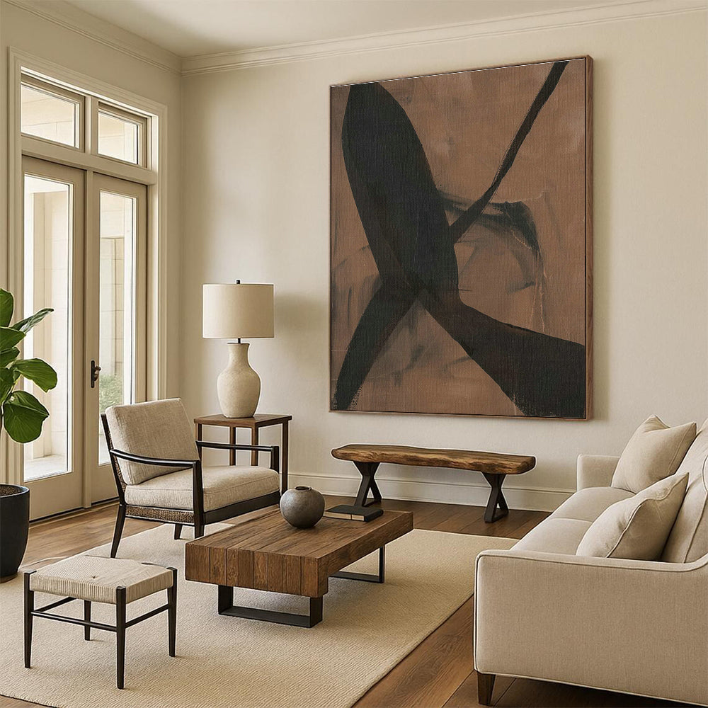 Oversized Handmade Abstract Painting for Bedroom & Dining Room DLZ1163