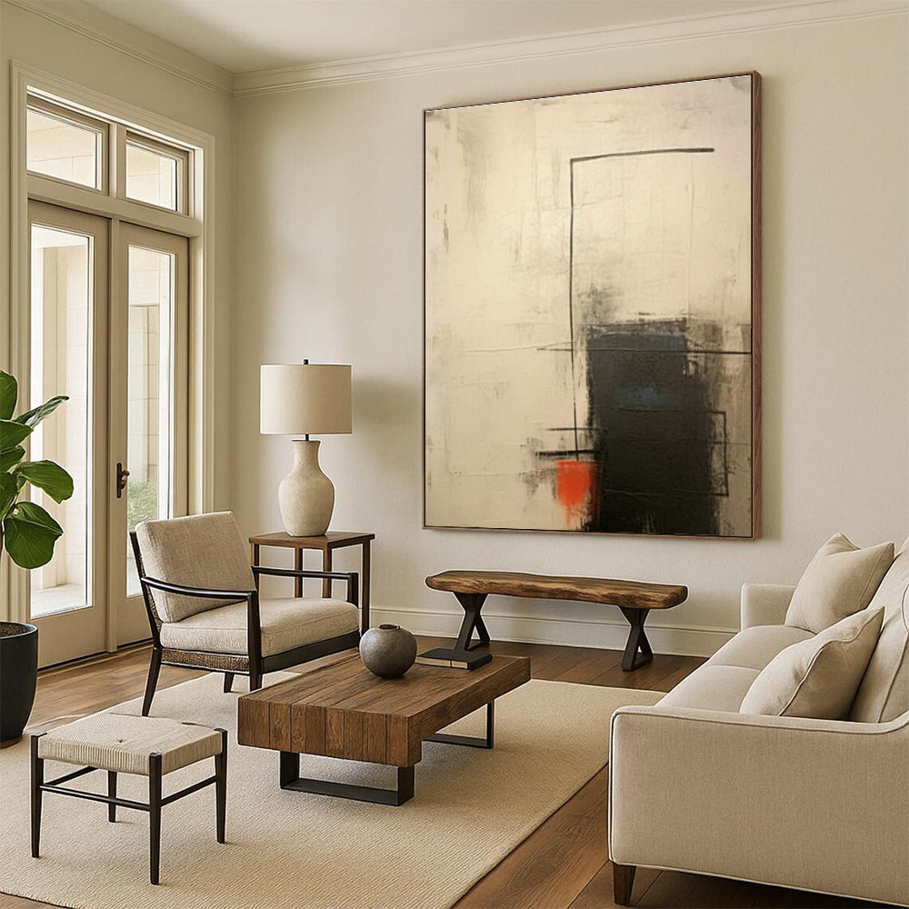 Oversized Hand - Painted Abstract Canvases for Bedroom Dressing Rooms & Dining Room Wine Cellars DLZ0839