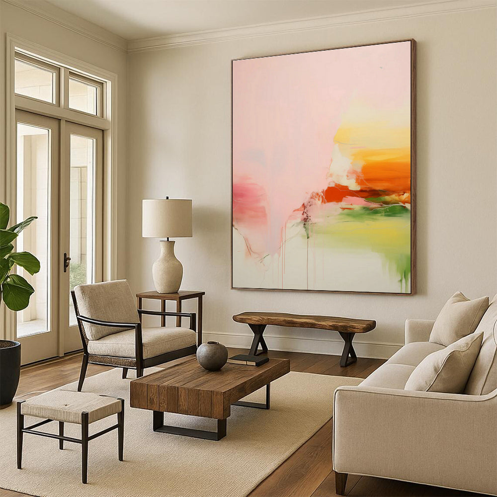 Oversized Custom Hand-Painted Abstract Art for Bedroom & Living Room DLZ0998