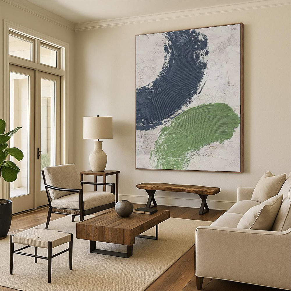 Colossal Custom Hand - Painted Abstract Canvas for Hallway & Living Room DLZ1079