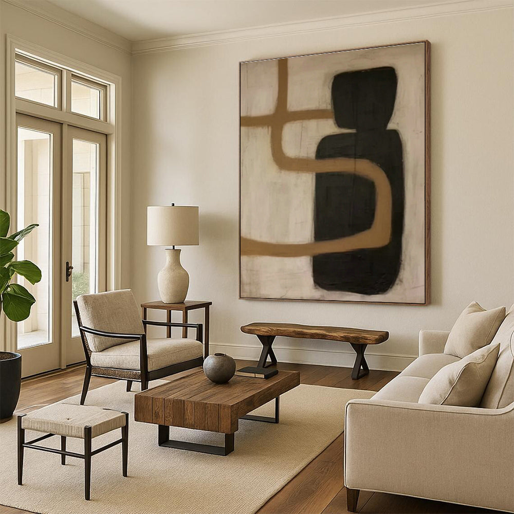 Abstract Hand - Painted Canvases for Living Room Coffee Table Trays & Dining Room Side Chair Accents DLZ0849