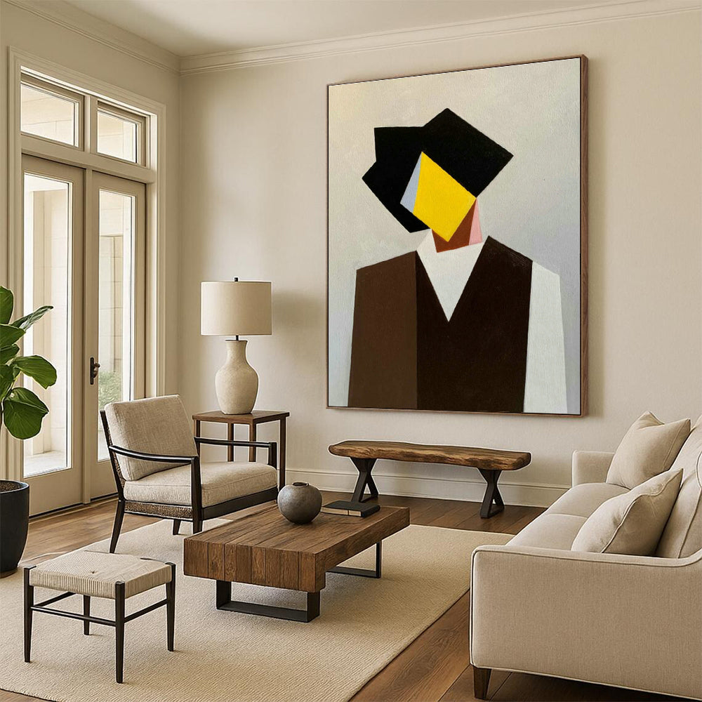 Large Hand - Painted Abstract Canvases for Hallway and Office DLZ0760