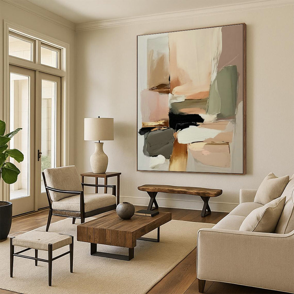 Original Handmade Abstract Painting for Entryway and Cottage Hallway DLZ1615