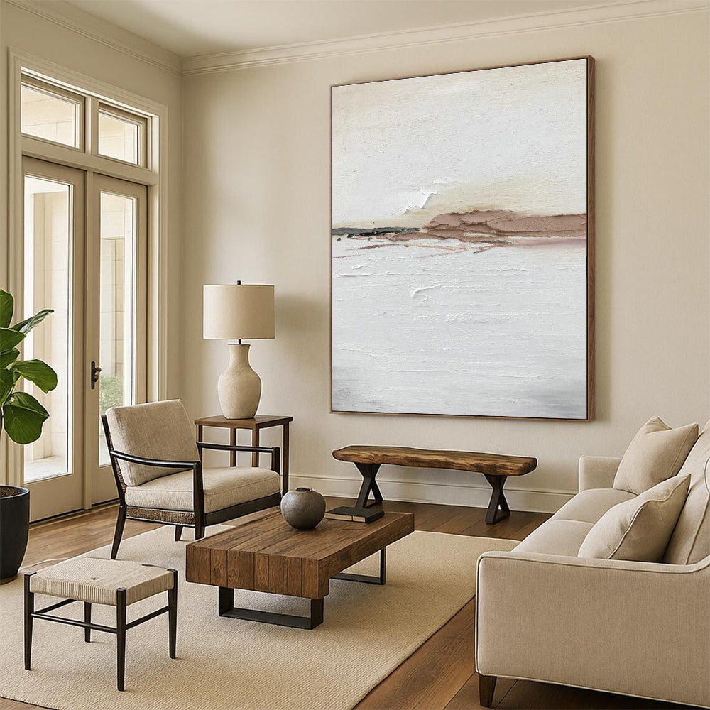 Custom Abstract Painting for Dining Room Banquette & Cottage Entryway Bench Area DLZ2378