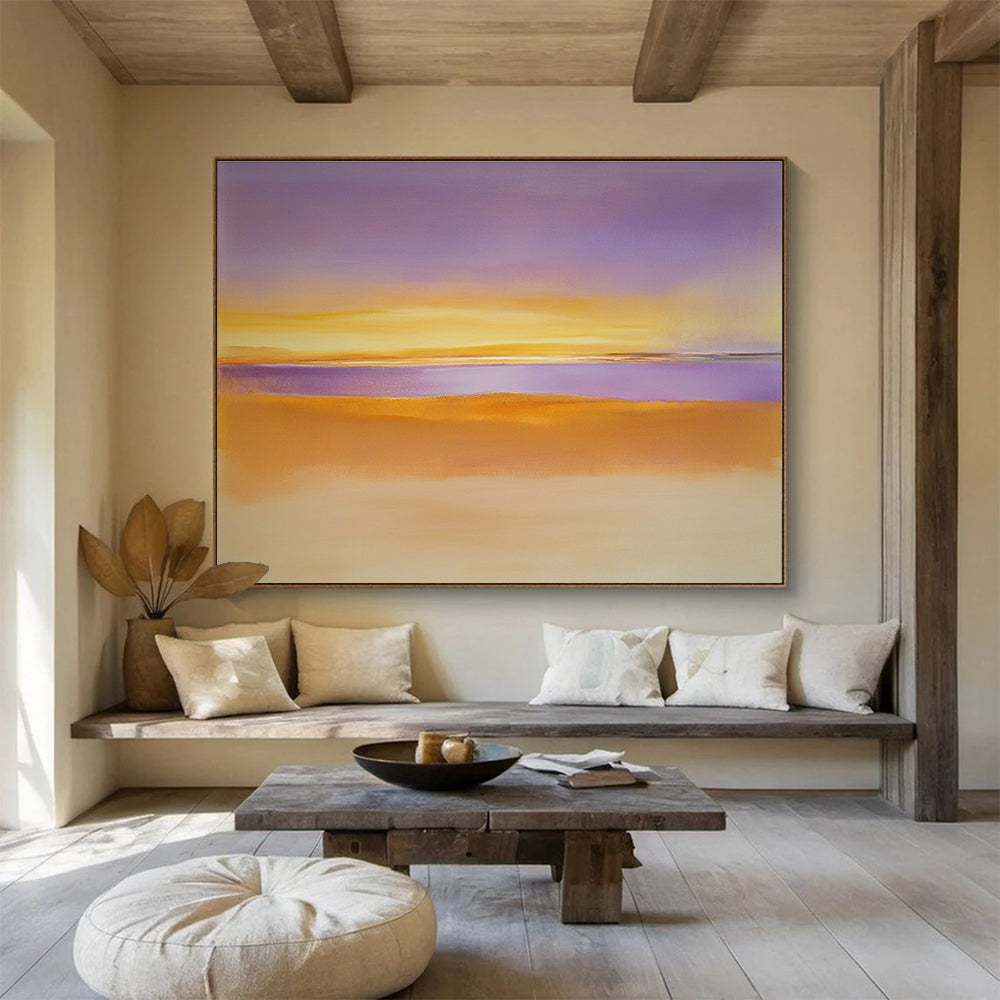 Purple and Orange Landscape Abstract Painting with Gradient Tones DYP361