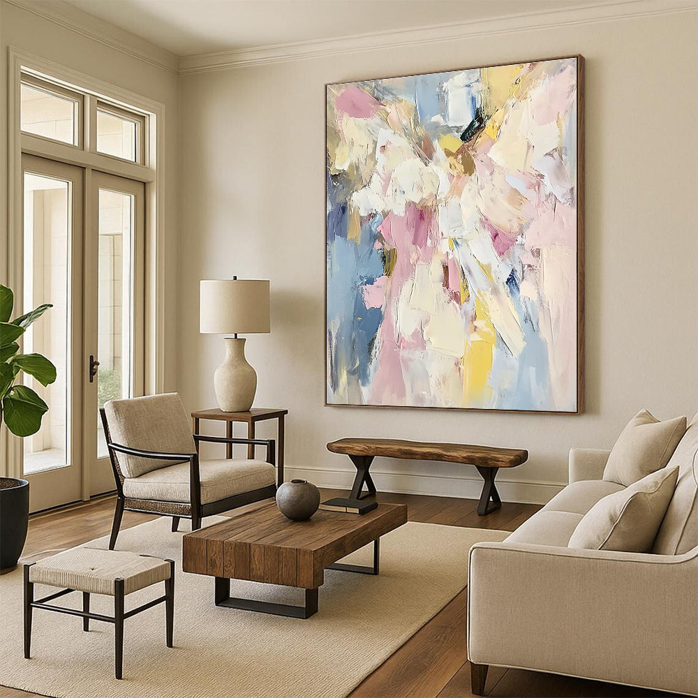 Pastel Abstract Painting with Soft Textures GER467
