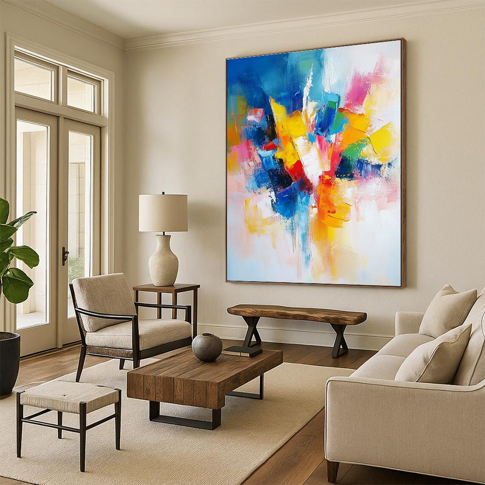 Vibrant Color Block Abstract Painting GER576