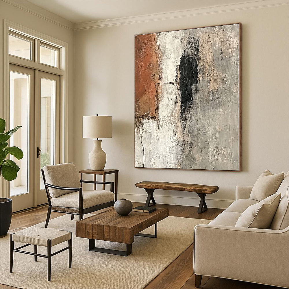 Earth Tone Abstract Painting with Subtle Textures GER586