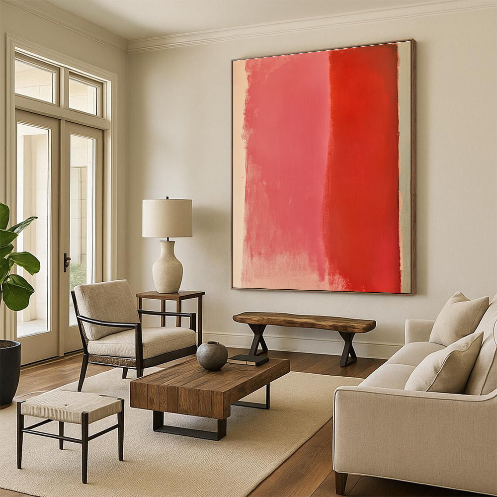 Pink and Red Abstract Painting with Gradual Hues GER133