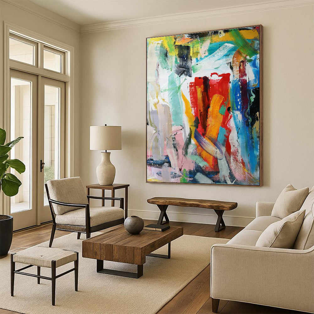 Hand - Painted Abstract Murals for Cottage Living Room and Entryway DLZ0770