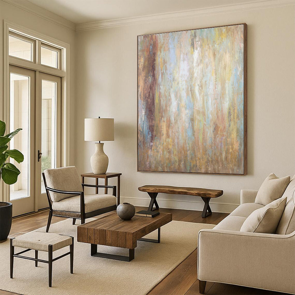 Large Hand-Painted Abstract Mural, a Creative Decoration for Office and Corridor DLZ0953