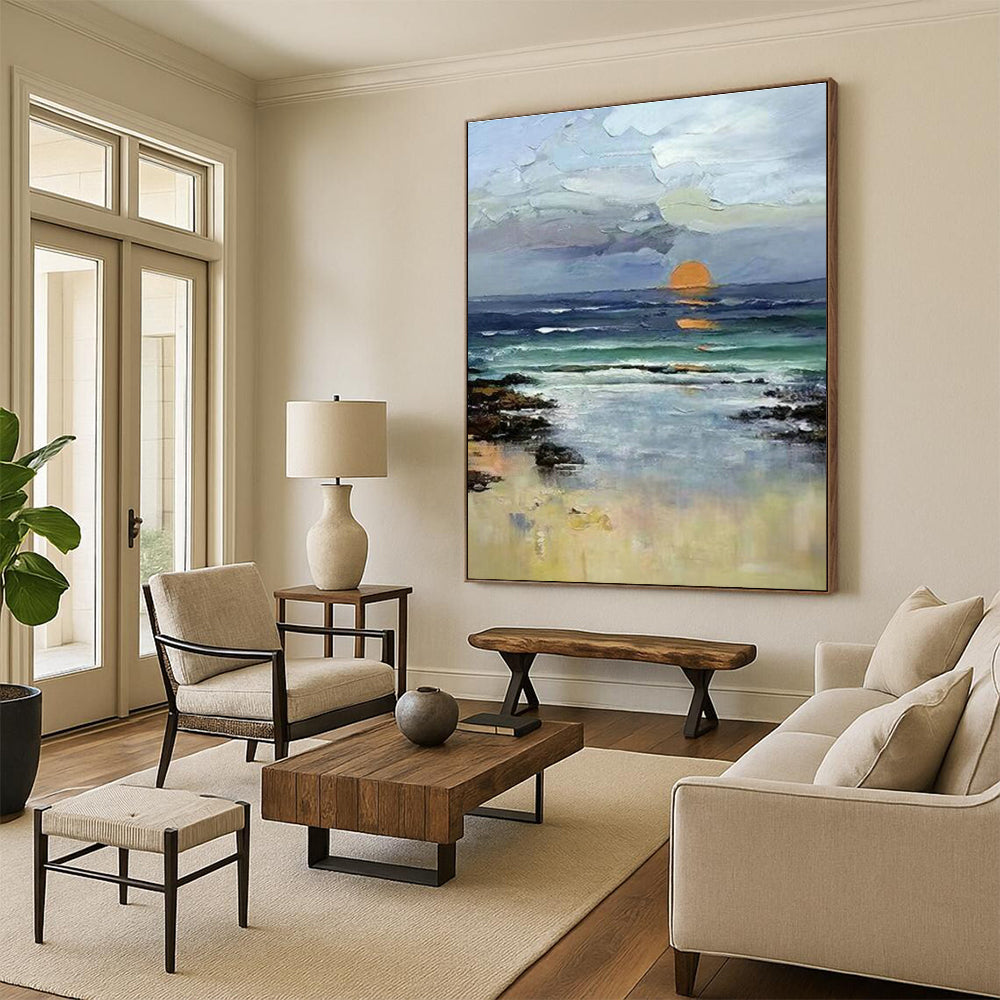 Custom Hand - Painted Abstracts for Office Server Racks & Cottage Living Room Window Screens DLZ0923