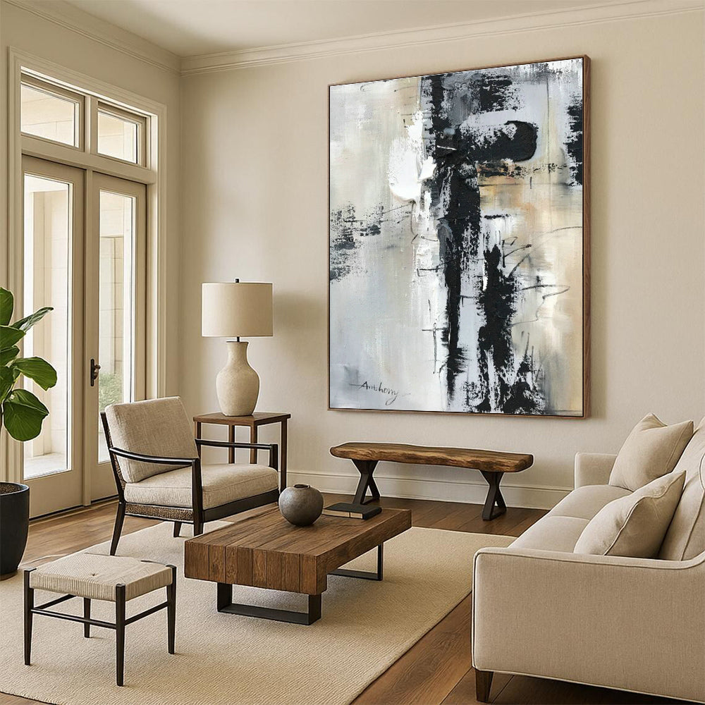 Hand - Painted Abstract Murals for Hallway Coat Racks & Entryway Key Drop Zones DLZ0811