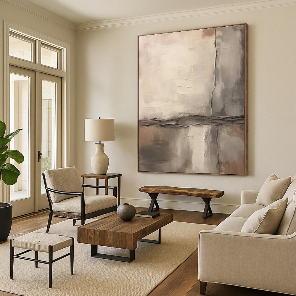 Earthy Tones Abstract Painting with Textured Layers ADGE443