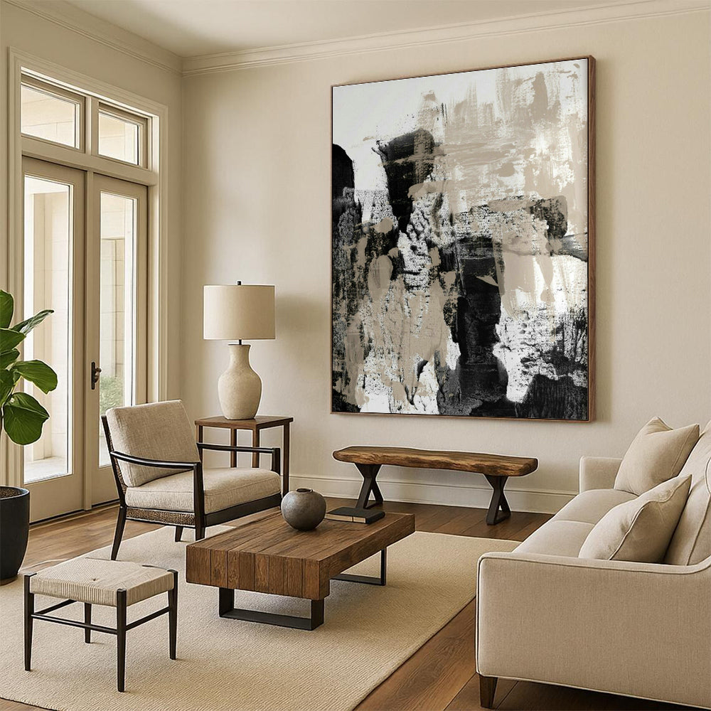 Oversized Hand-Painted Abstract Oil Painting Wall Hanging, Creating a High-End Atmosphere for Office and Corridor DLZ0973