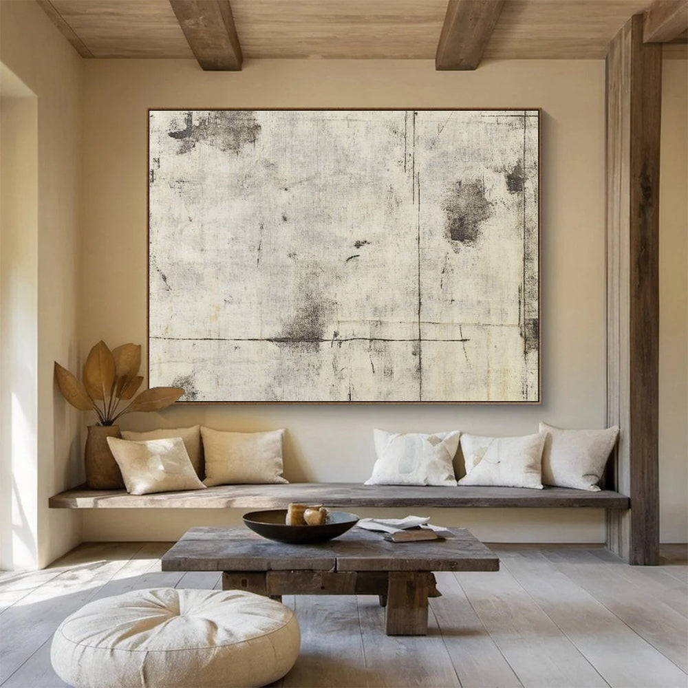 Gray Textured Background Abstract Painting with Subtle Marks DYP612
