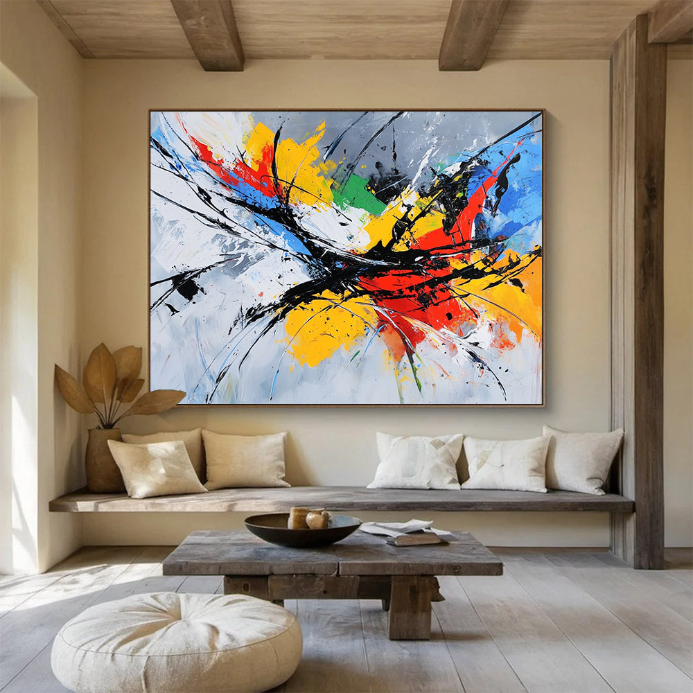 Colorful Expressive Splash Abstract Painting with Vibrant Colors DYP332