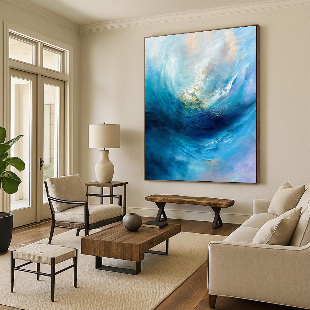 Customizable Handmade Abstract Canvas for Dining Room and Cottage Entryway DLZ1528