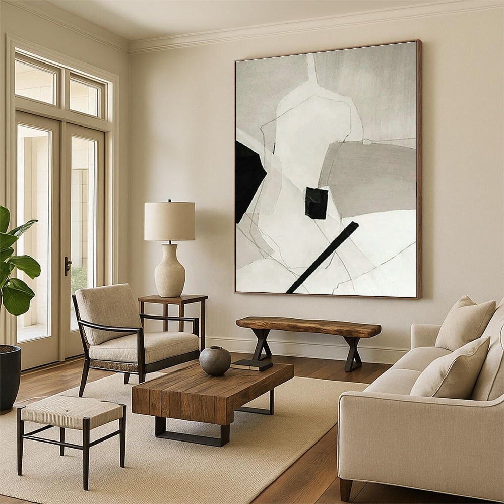 Hand - Painted Abstract Canvases for Cottage Dining Room Hutch Drawer Fronts & Hallway Coat Closet Shelf Dividers DLZ0881