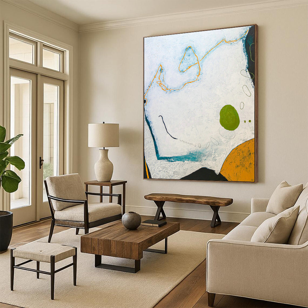 Hand-Painted Oversized Abstract Canvas for Living Room & Bedroom DLZ1117
