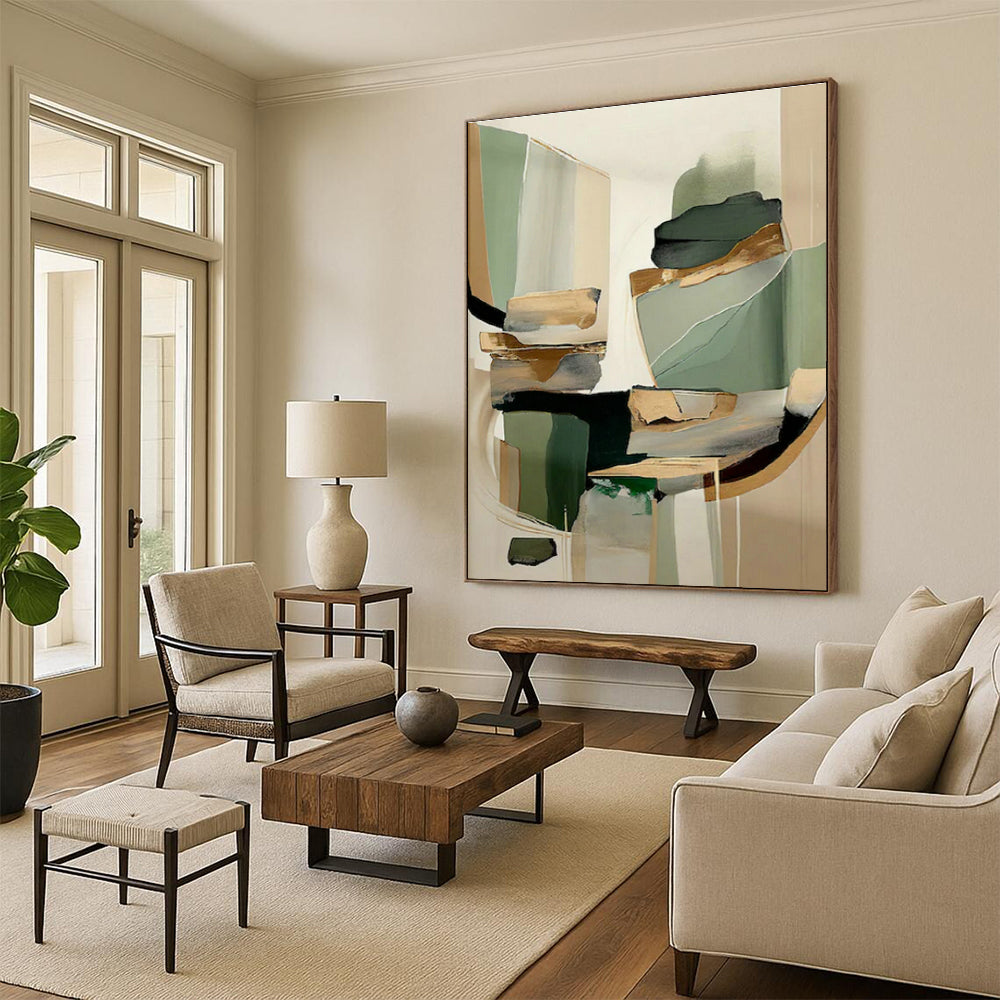 Custom Hand-Painted Abstract Canvas for Office & Living Room DLZ1644